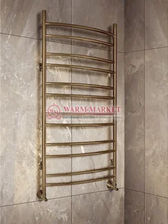 Warmer N Classic 500х985 - 12 перекладин полотенцесушитель с нижним подключением, античная бронза