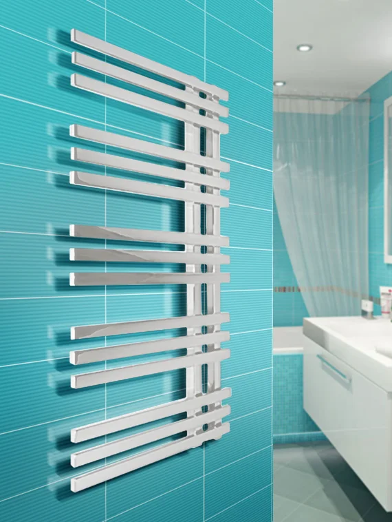 Marsel White - белый дизайн полотенцесушитель в форме гребня с квадратным профилем