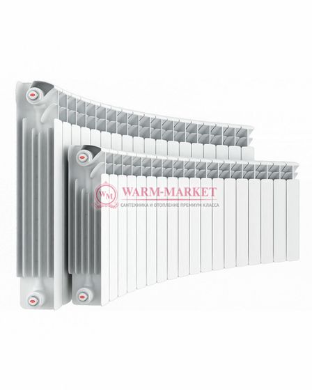 Rifar Alum Flex V 350 - алюминиевый радиусный радиатор с нижним подключением