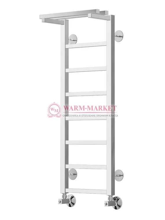 Контур П8-1 - водяной полотенцесушитель с полкой, нижнее подключение, белый