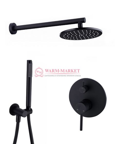Душевой комплект Warmer Black Line 400101-10D