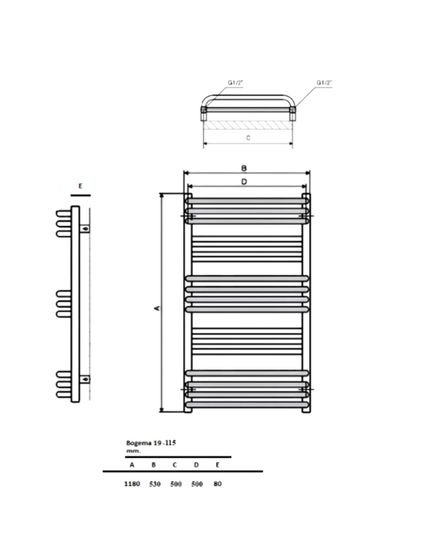 Bogema-19 - водяной дизайнерский полотенцесушитель из нержавеющей стали