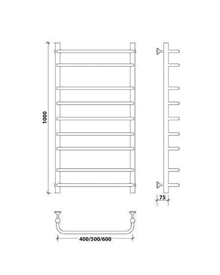 Водяной полотенцесушитель Secado Мерида 2 из нержавеющей стали