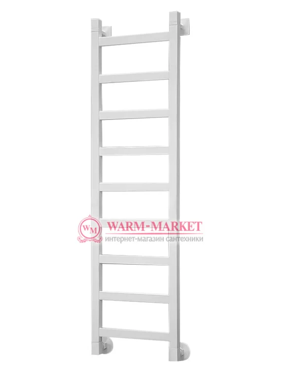 Quadro 1 1200х330 - узкий водяной полотенцесушитель из нержавеющей стали 330 мм. шириной белого цвета