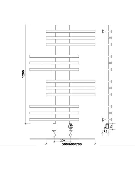 Электрический полотенцесушитель Secado Понтида 6 из нержавеющей стали