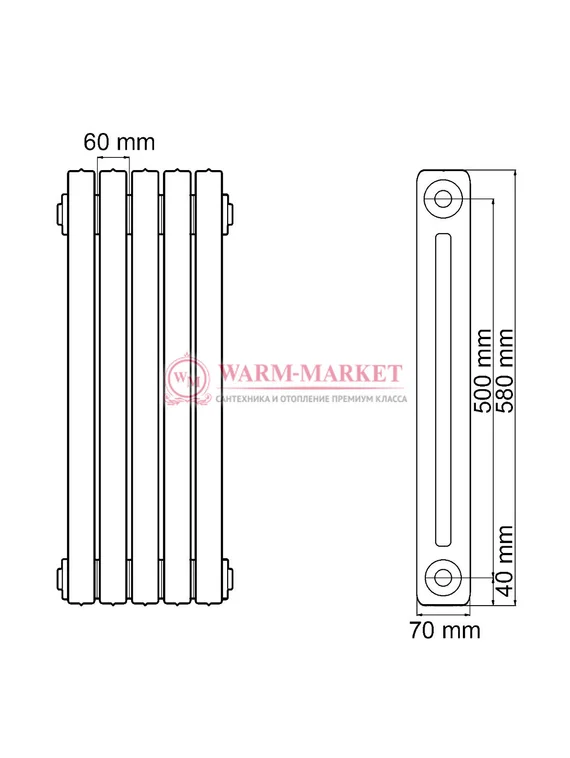 Чугунный радиатор Viadrus Kalor 3 500/70