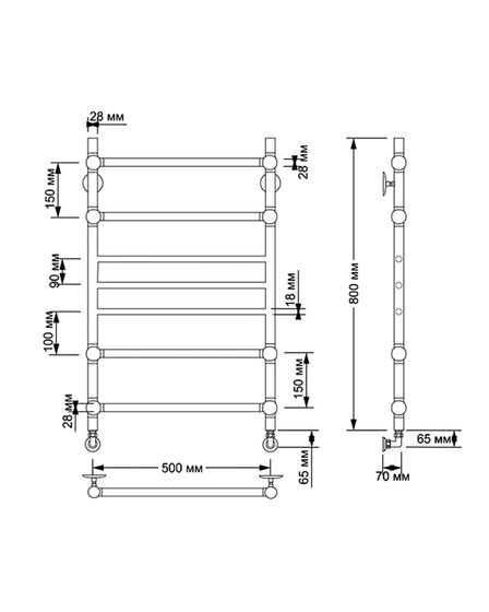 Водяной полотенцесушитель Secado Флоренция 4 из латуни
