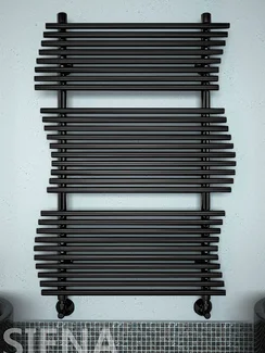 Siena Black  - черный  дизайн  полотенцесушитель необычной формы .