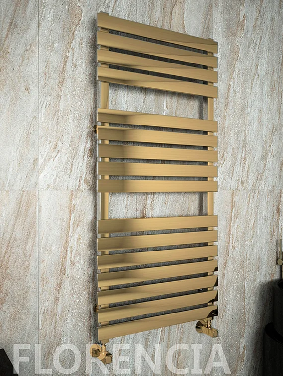 Florencia Bronze - бронзовый дизайн полотенцесушитель с прямоугольными горизонталями. бронза