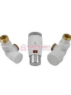 Комплект трехосевой правый Elegant Mini GZ1/2 x M22x1,5 с головкой Мини M30x1,5 Белый-Хром