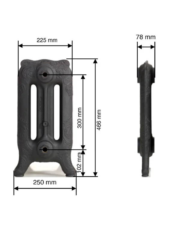 Guratec Apollo 350/50 AntikSchwarz - чугунный дизайн радиатор
