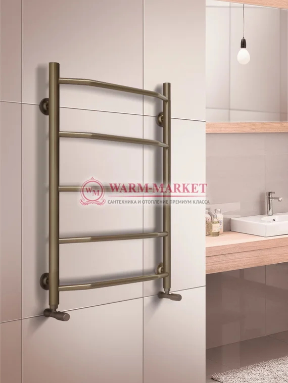 Warmer N Victoria 500х700-5 перекладин полотенцесушитель  c нижним подключением античная бронза