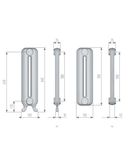 Exemet Queen 500 - чугунный дизайн радиатор