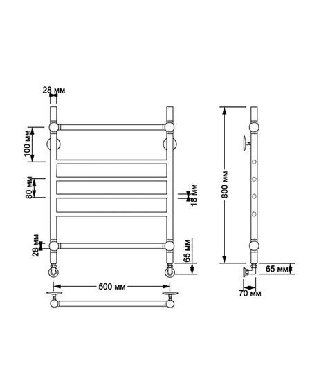 Водяной полотенцесушитель Secado Флоренция 4 из латуни