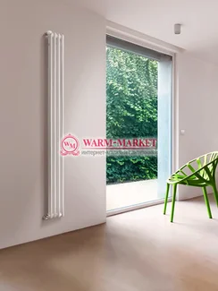 Вертикальный трубчатый радиатор Purmo Delta Lazerline 2180-4 секции, двухтрубный с боковым подключением.