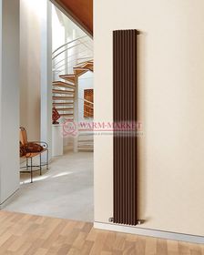 Paralleli v 1 1750 шаг 25 вертикальный трубчатый радиатор из прямоугольного профиля коричневого цвета