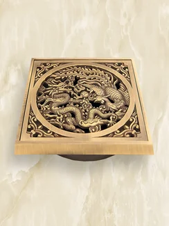 Бронзовая решетка трапа Dragon 100х100 мм.