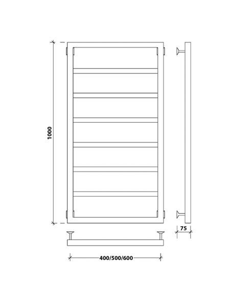 Электрический полотенцесушитель Secado Парма из нержавеющей стали, черный