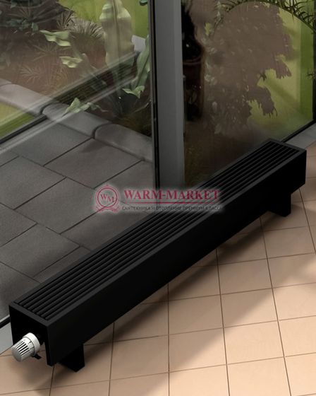 Напольный конвектор KZTO Radiator Элегант Мини 130х130, 2 теплообменника ral 9005