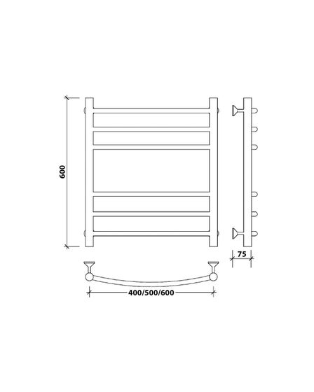 Водяной полотенцесушитель Secado Милан 3 из нержавеющей стали