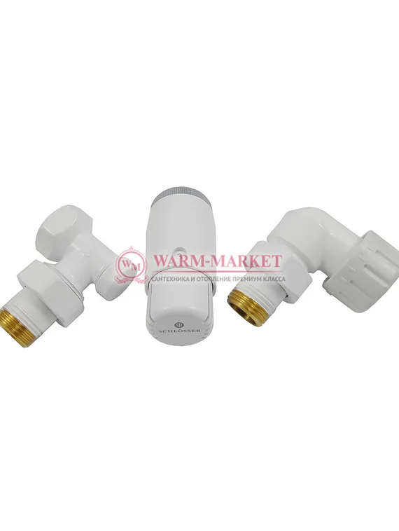 Комплект трехосевой правый Standard Mini DN15 GZ1/2 x GW1/2 с головкой Мини M30x1,5 Белый