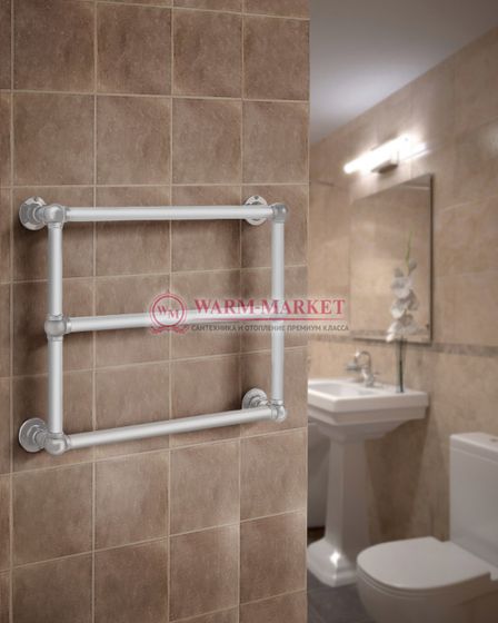 Полотенцесушитель Warmer Bomond в ретро стиле 500х500 мм, 3 перекладины