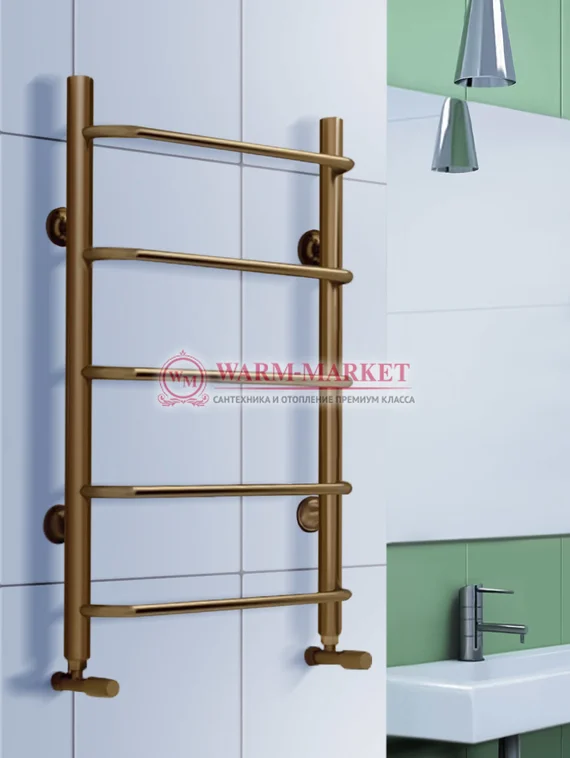 Полотенцесушитель Warmer N Standart 400х500 - 5 перекладин  с нижним подключением, античная бронза