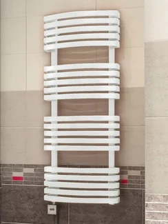 Белый полотенцесушитель Terma Kioto стильная модель с прямоугольным профилем