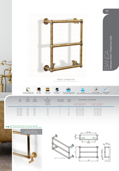 Bianca-дизайнерский полотенцесушитель из полированной нержавеющей стали