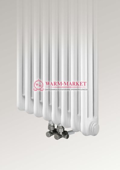 Вертикальный трубчатый радиатор, двухтрубный с нижним центральным подключением