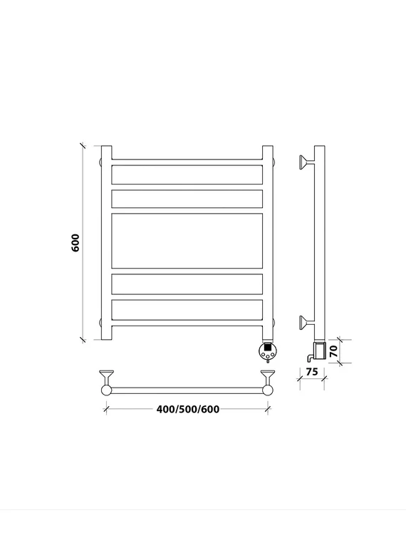 Электрический полотенцесушитель Secado Триада 3 из нержавеющей стали