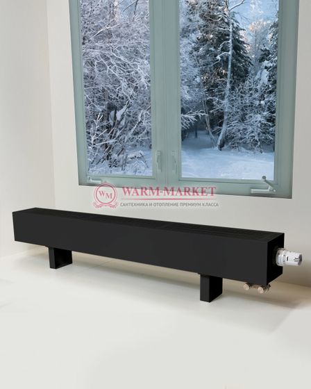 Напольный конвектор KZTO Radiator Элегант Мини 130х80, 1 теплообменник ral 9005