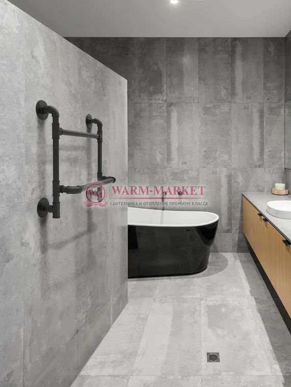 Classic Loft P- классический полотенцесушитель с полкой в стиле лофт