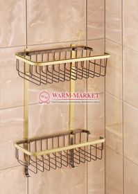 Полочка двойная Zorg SZR U-3 BR в ретро стиле, античная бронза