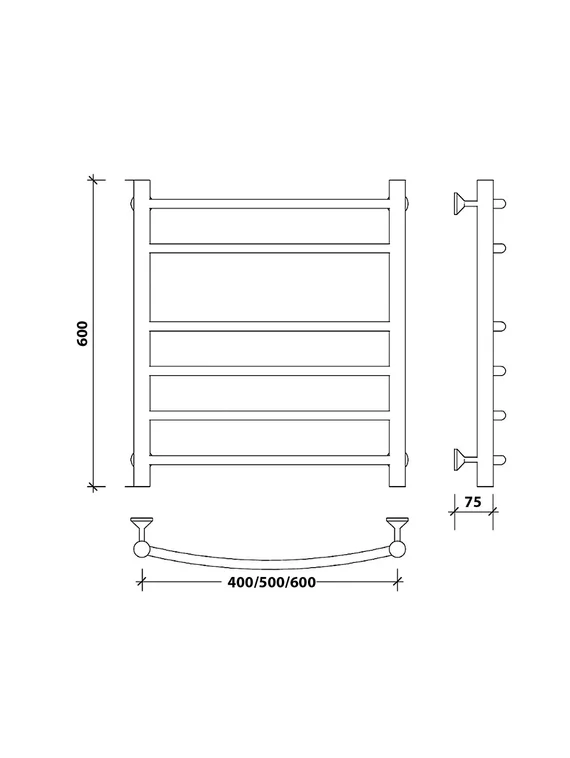 Водяной полотенцесушитель Secado Милан 5 из нержавеющей стали