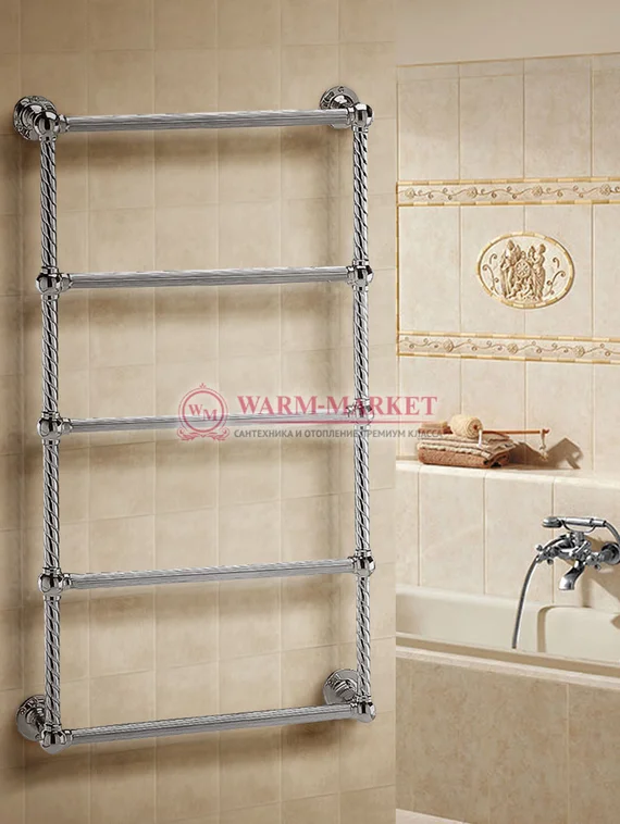 Полотенцесушитель Warmer Vintage в ретро стиле 1000х500 мм, 5 перекладин