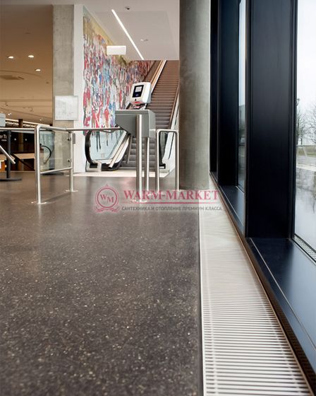 Внутрипольный конвектор Katherm QK шириной 215 мм с линейной решеткой