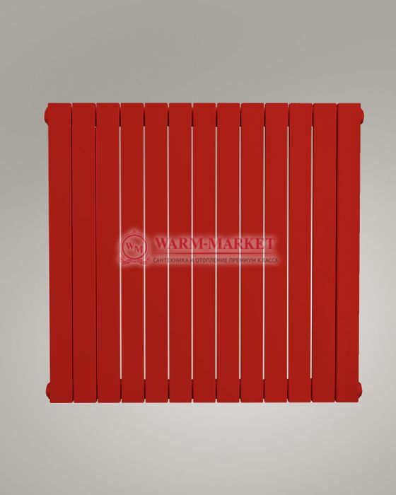 Solo V 1 1750 - вертикальный трубчатый радиатор из прямоугольного профиля однотрубный красного цвета | Фото 2