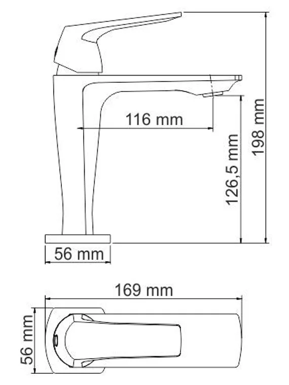 Смеситель для умывальника черный Neime 1903-Bl