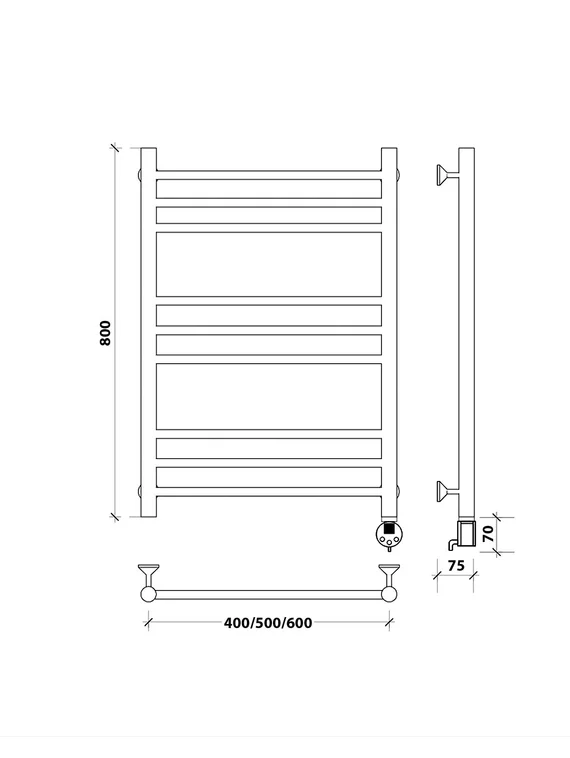 Электрический полотенцесушитель Secado Триада 3 из нержавеющей стали