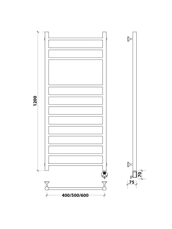 Электрический полотенцесушитель Secado Триада 5 из нержавеющей стали