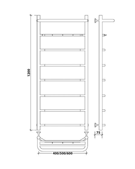 Водяной полотенцесушитель Secado Агата 1 КСП из нержавеющей стали