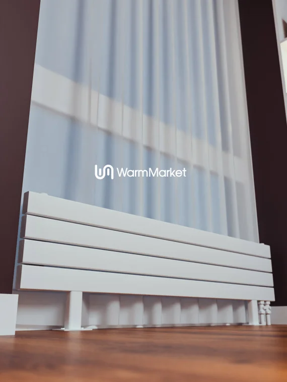 Bareng Temper ZN 2000 - напольный трубчатый радиатор шириной 2000 мм, нижнее правое подключение