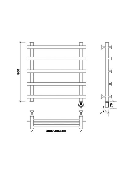 Электрический полотенцесушитель Secado Понтида + из нержавеющей стали
