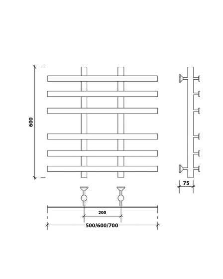 Водяной полотенцесушитель Secado Понтида 4 из нержавеющей стали