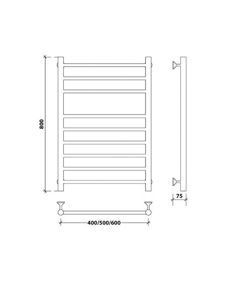 Водяной полотенцесушитель Secado Триада 5 из нержавеющей стали