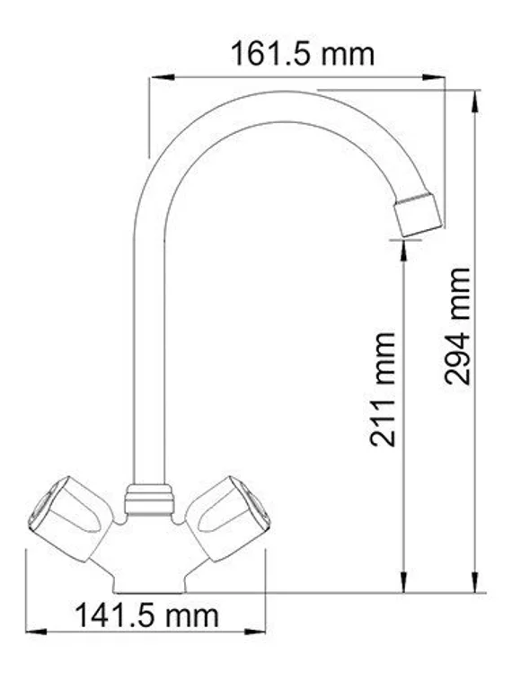 Смеситель для кухни черный Amper 2907-Bl