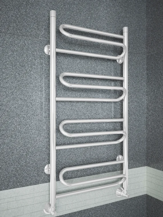 Upiter E - белый полотенцесушитель с увеличенным пространством  для сушки.