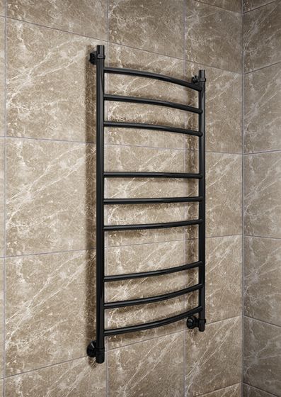 Galant - водяной полотенцесушитель из нержавеющей стали черного цвета