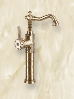 Deta De Lux - бронзовый смеситель на раковину в стиле ретро